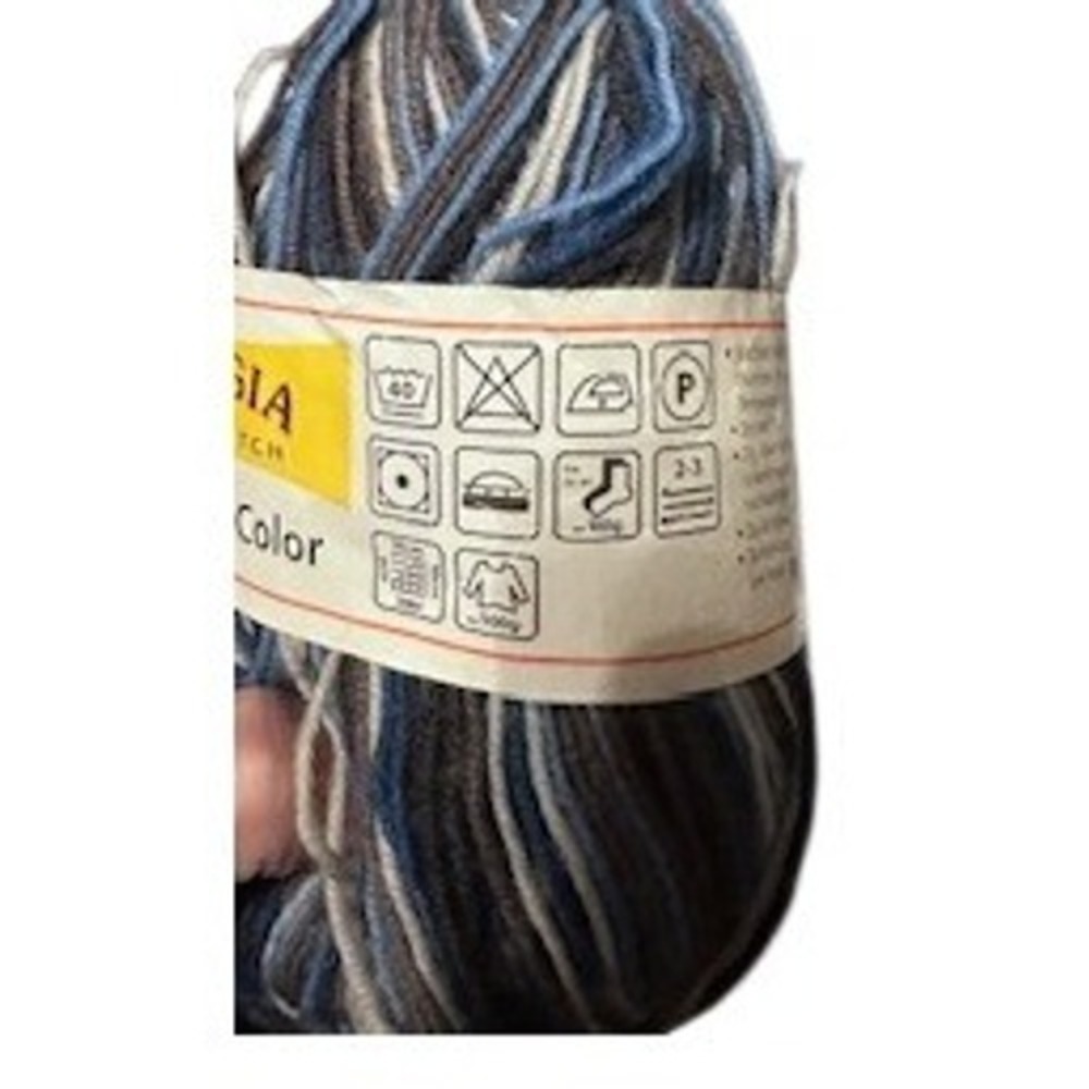 Regia Stretch Crazy Color Sock Yarn 100g Blue Grey Multi Wool Blend Fingering - Picture 2 of 4